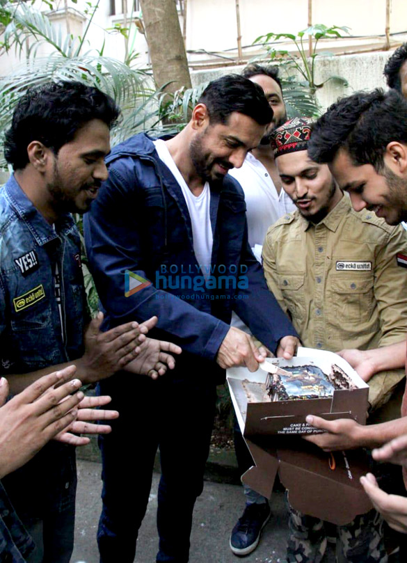 photos john abraham celebrates his birthday with fans at his office in bandra 3