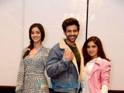 Photos: Kartik Aaryan, Ananya Panday and Bhumi Pednekar snapped promoting their film Pati Patni Aur Woh in Delhi