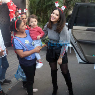 Photos: Sunny Leone snapped with her kids at Bandra for Christmas 2019 party