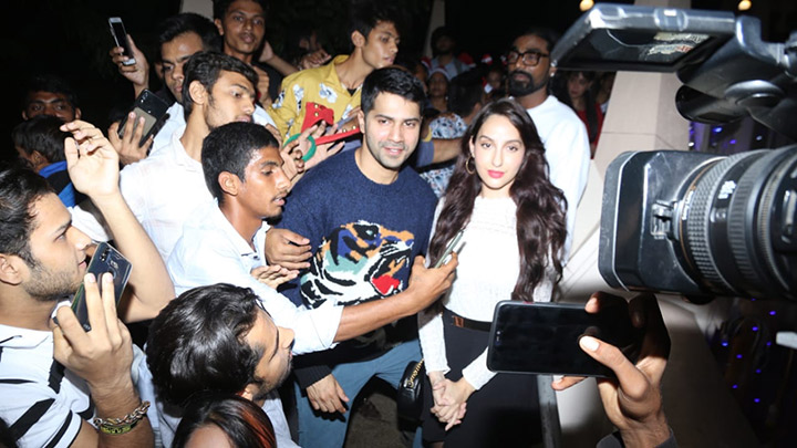 Varun Dhawan and Nora Fatehi snapped at Mount Mary Church in Bandra