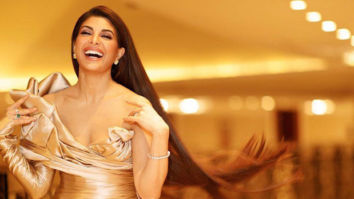 Jacqueline Fernandez turns heads in a Golden number as she attends the Global Gift Gala in Dubai