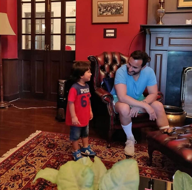 Little Taimur Ali Khan turns chatterbox with father Saif Ali Khan, see photo