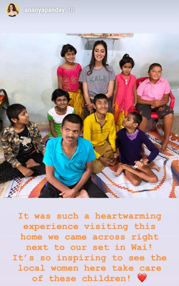 Amid Khaali Peeli shooting, Ananya Panday takes time out to spend time with children in Wai Amid Khaali Peeli shooting, Ananya Panday takes time out to spend time with children in Wai