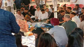 on the sets of the movie Attack