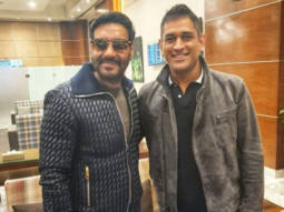 Bollywood meets Cricket! Ajay Devgn and MS Dhoni happily strike a pose