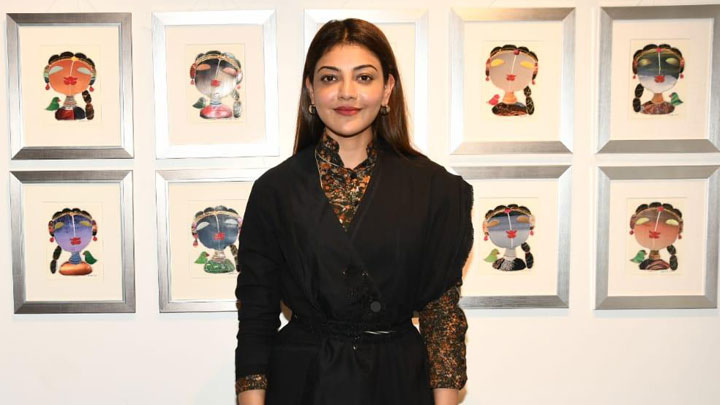Kajal Aggarwal at Studio 3 Art Gallery‘s Divine Intervention by artist G. Subramanian and P. Gnana