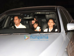 Photos: Aishwarya Rai Bachchan, Aaradhya Bachchan and Abhishek Bachchan spotted after dinner in Bandra