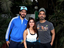 Photos: Aparshakti Khurana, Dino Morea and Pranutan Bahl snapped during dance rehearsals for their film Helmet