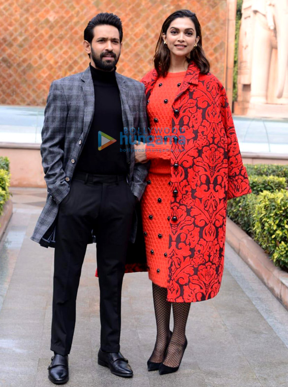 photos deepika padukone and vikrant massey snapped promoting their film chhapaak in delhi 1