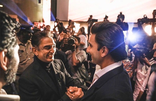Ranveer Singh clicks a selfie with South superstars Kamal Haasan, Vijay Sethupathi and Siddharth 