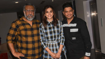 Taapsee Pannu, Anubhav Sinha and Bhushan Kumar spotted at the trailer preview of Thappad