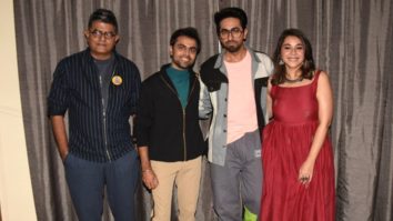 Ayushmann Khurrana, Jitendra Kumar, Maanvi Gagroo and Gajraj Rao snapped during Shubh Mangal Zyada Saavdhan promotions