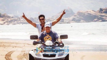 on the sets of the movie Coolie No. 1