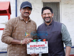 on the sets of the movie Durgavati