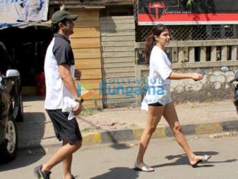 Photos: Sushant Singh Rajput and Rhea Chakraborty spotted at the gym in Bandra
