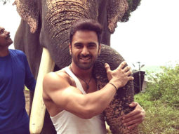 Pulkit Samrat bonds with his co-star, Unni the elephant, on the sets of Haathi Mere Saathi