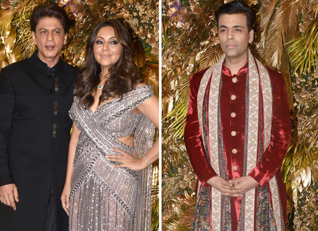 Shah Rukh Khan and Gauri Khan groove on 'Sadi Gali', Karan Johar joins them for 'Kajra Re' performance at Armaan Jain - Anissa Malhotra's reception