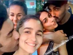 Alia Bhatt gets a sweet kiss from Ranbir Kapoor, Malaika Arora gets one from Arjun Kapoor in this throwback picture