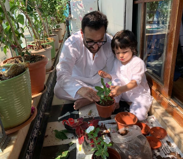Kareena Kapoor Khan shares photos of Saif Ali Khan and Taimur gardening during Janata curfew 