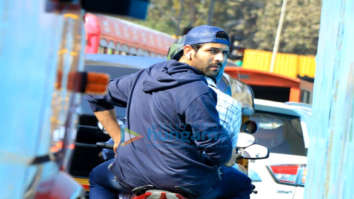 Photos: Kartik Aaryan snapped on a bike in Andheri