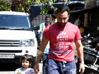 Photos: Saif Ali Khan and Taimur Ali Khan snapped at a dance class