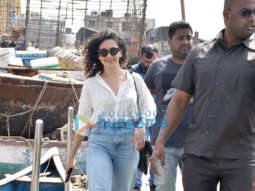 Photos: Sanya Malhotra snapped at Versova jetty