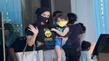 Photos: Sunny Leone snapped with her kids at play school in Juhu
