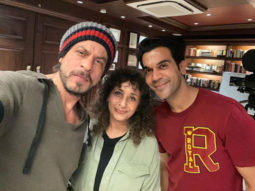 Rajkummar Rao strikes a pose with his idol Shah Rukh Khan at Mannat