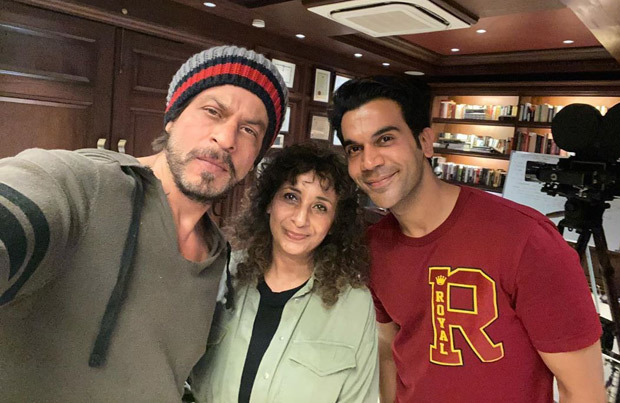 Rajkummar Rao strikes a pose with his idol Shah Rukh Khan at Mannat 