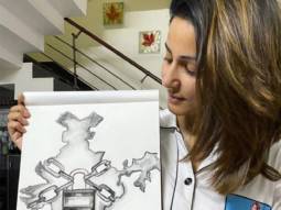 Amid nationwide lock-down, Hina Khan sketches the present situation of the country