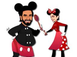 Ranveer Singh and Deepika Padukone channel their inner Mickey and Minnie mouse in this illustration