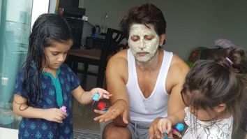 Karanvir Bohra enjoys a pampering session at home, courtesy his daughters