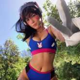 Halsey cosplays as D.Va from Overwatch and her bikini look is sexy