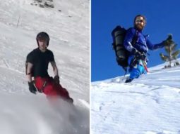 Tom Holland being an ace at snowboarding but Jake Gyllenhaal struggling is pretty hilarious, watch videos