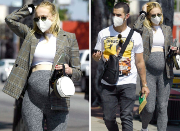 Pregnant Sophie Turner shows off her growing baby bump as she steps out with Joe Jonas in Los Angeles