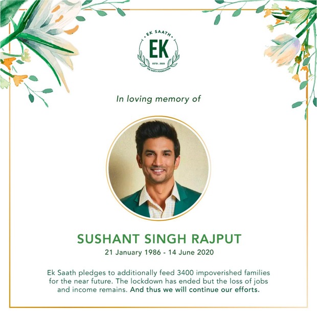 Pragya Kapoor’s Ek Saath Foundation’s latest initiative is an ode to Sushant Singh Rajput