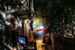 on the sets of the movie AndhaDhun