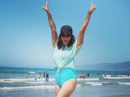 Sunny Leone follows social distancing at the beach