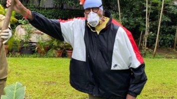 Amitabh Bachchan steps out of his house for the first time after COVID-19 recovery to plant a sapling in his mother’s memory
