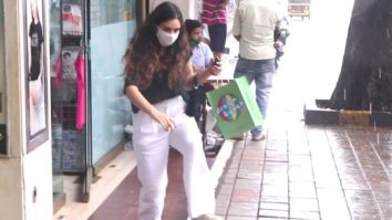 Gabriella Demetriades snapped with son at Hill Road in Bandra