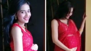 Amrita Rao looks ethereal in a saree as she flaunts her baby bump on Ashtami