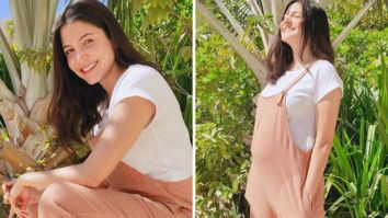 Anushka Sharma flashes a radiant smile basking in the sunlight as she poses with her baby bump