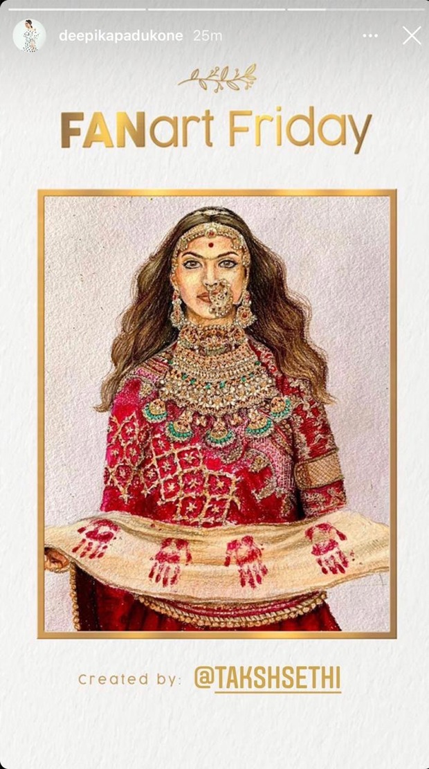 Deepika Padukone posts an astounding 'FanArt Friday' post from her character in Padmaavat