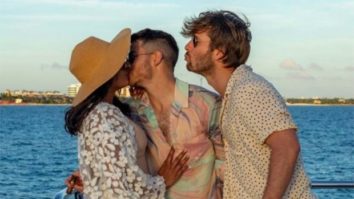 Glen Powell is third-wheeling as Nick Jonas kisses Priyanka Chopra in the latest picture 