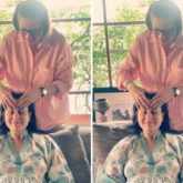 Mom-to-be Kareena Kapoor Khan is all smiles as she gets a head massage from her mother Babita
