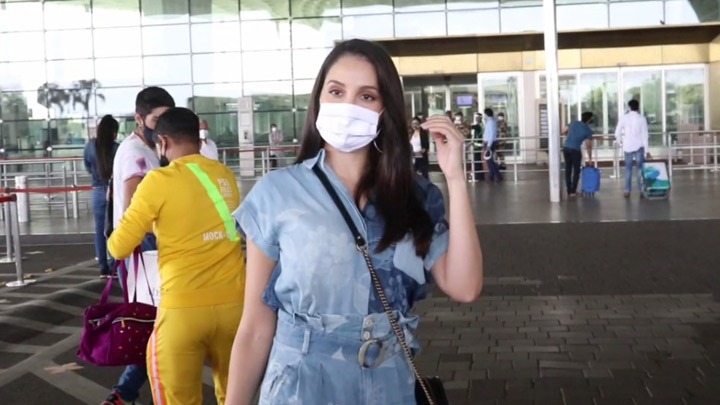 Nora Fatehi spotted at Airport