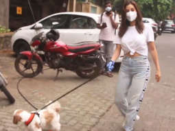 Sophie Choudry spotted with her pet dog in Bandra