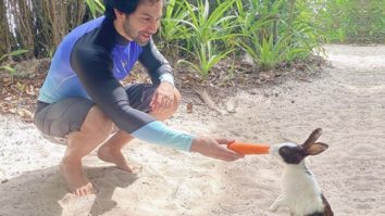 Varun Dhawan makes a new furry friend on his trip to Maldives
