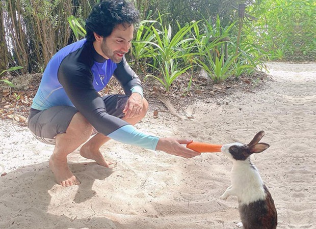 Varun Dhawan makes a new furry friend on his trip to Maldives