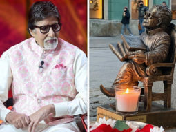 Amitabh Bachchan is honoured as a candle is lit near Harivansh Rai Bachchan’s statue in Poland on Diwali